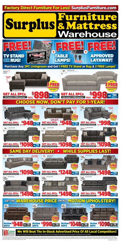 Surplus Furniture & Mattress Warehouse (Fredericton) Flyer April 7 to May 4