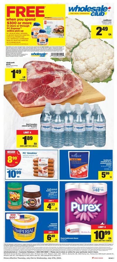 Real Canadian Wholesale Club Flyer July 21 to 27