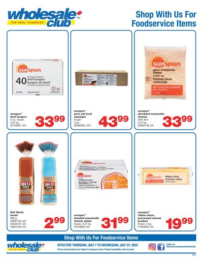 Real Canadian Wholesale Club Food Services Flyer July 21 to 27