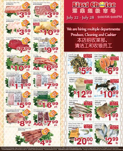 First Choice Supermarket Flyer July 22 to 28