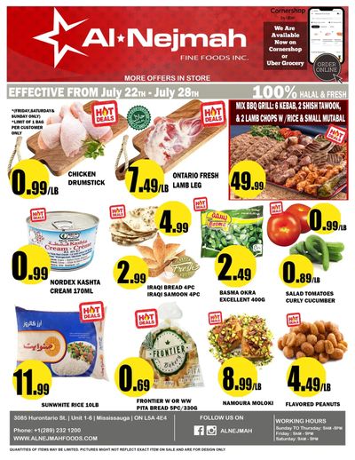 Alnejmah Fine Foods Inc. Flyer July 22 to 28