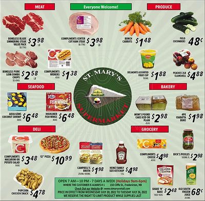 St. Mary's Supermarket Flyer July 20 to 26