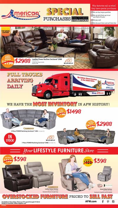 American Furniture Warehouse (AZ, CO, TX) Weekly Ad Flyer July 23 to July 30
