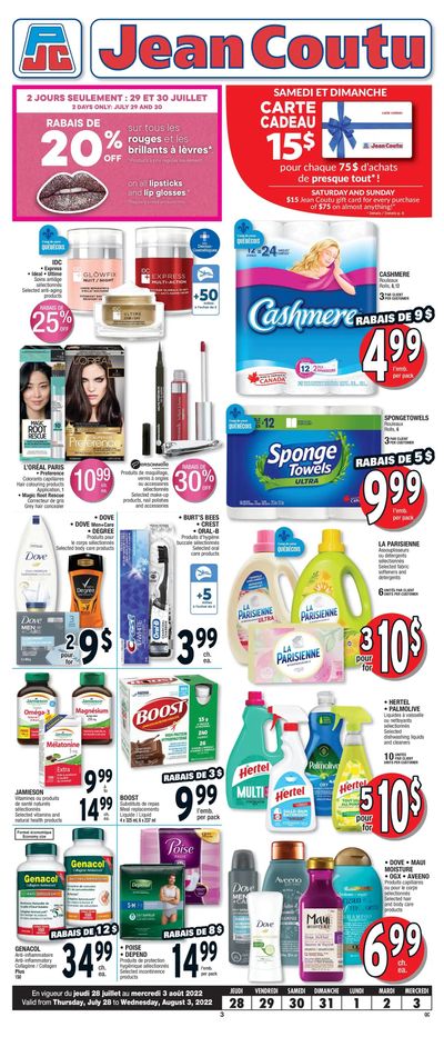 Jean Coutu (QC) Flyer July 28 to August 3