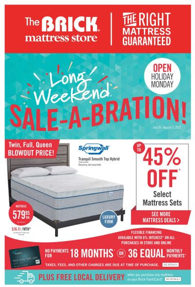 The Brick Mattress Store Flyer July 26 to August 3