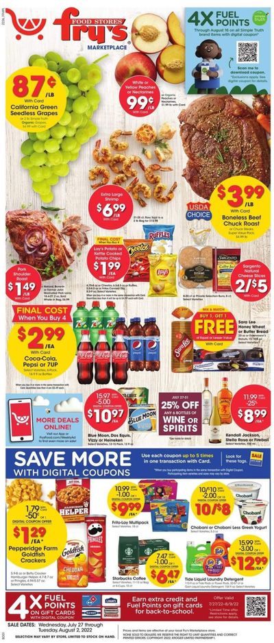 Fry’s (AZ) Weekly Ad Flyer July 26 to August 2