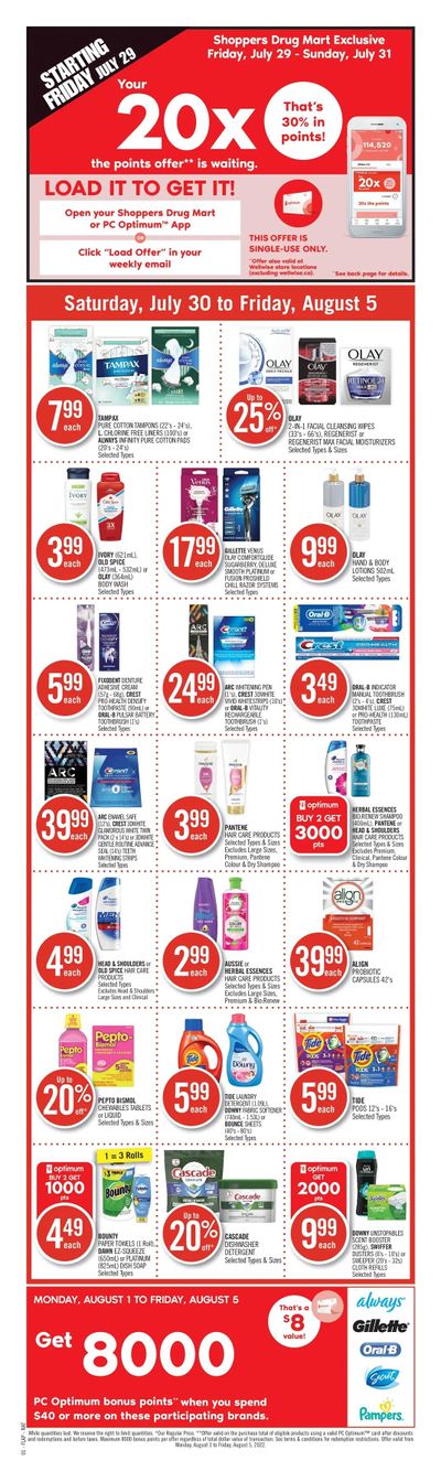 Shoppers Drug Mart (ON) Flyer July 30 to August 5