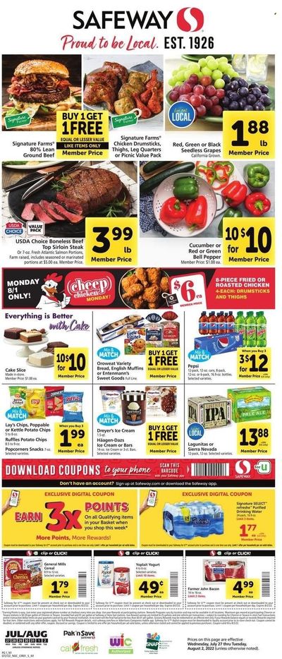 Safeway (CA, HI, OR, WA) Weekly Ad Flyer July 26 to August 2