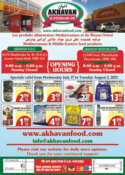 Akhavan Supermarche Flyer July 27 to August 2