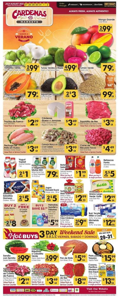 Cardenas (CA, NV) Weekly Ad Flyer July 27 to August 3