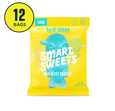 SmartSweets Sour Blast Buddies 1.8 oz bags (box of 12), Candy with Low-Sugar (3g) and Low-Calories (80)- Free of Sugar Alcohols and No Artificial Sweeteners on Sale for $ 47.88 at Amazon Canada