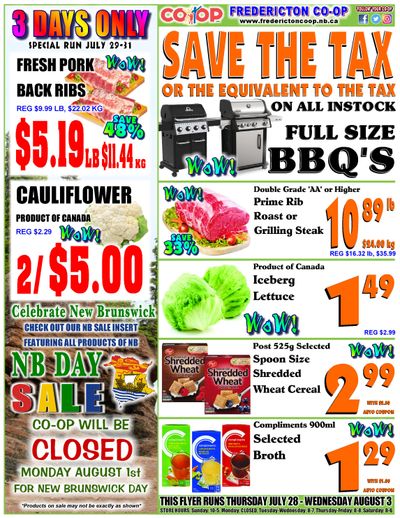 Fredericton Co-op Flyer July 28 to August 3
