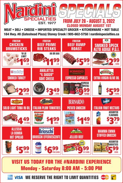 Nardini Specialties Flyer July 28 to August 3
