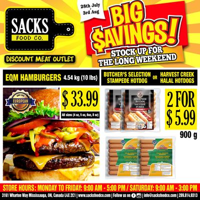 Sacks Food Co. Flyer July 28 to August 3