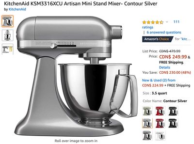 Amazon Canada Deals: Save 48% on KitchenAid Artisan Mixer + 20% on Keurig K-Café Coffee, Latte, Cappuccino Maker + More Deals