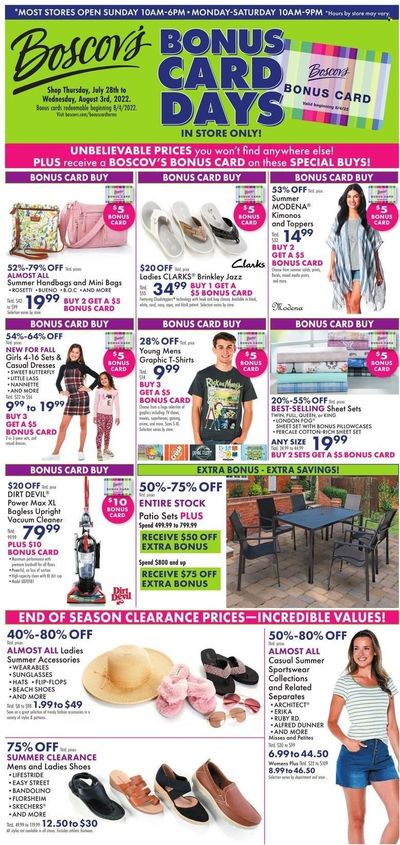 Boscov's (CT, DE, MD, NJ, NY, PA) Weekly Ad Flyer July 28 to August 4