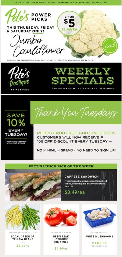 Pete's Fine Foods Flyer July 28 to August 3
