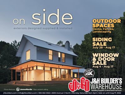 J&H Builder's Warehouse Flyer July 28 to August 17