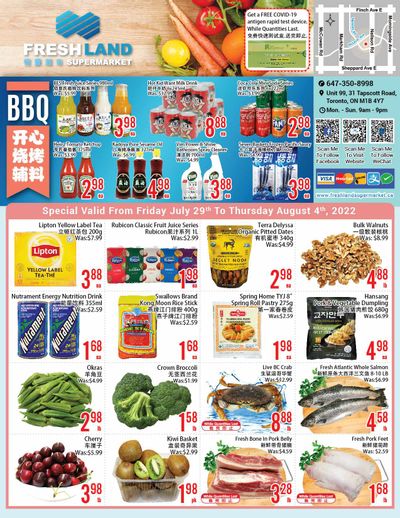 FreshLand Supermarket Flyer July 29 to August 4