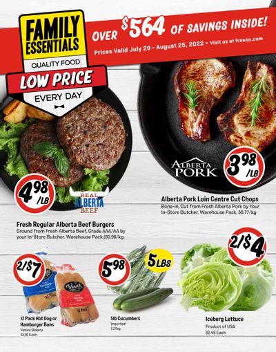 Freson Bros. Family Essentials Flyer July 29 to August 25