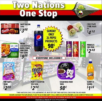 Two Nations One Stop Flyer July 29 to August 4