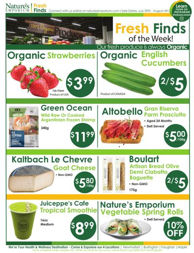 Nature's Emporium Weekly Flyer July 29 to August 4