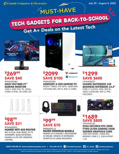 Canada Computers Flyer July 29 to August 4