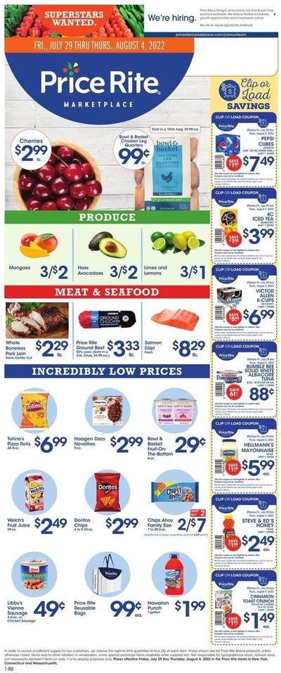 Price Rite (CT, MA, MD, NH, NJ, NY, PA, RI) Weekly Ad Flyer July 29 to August 5
