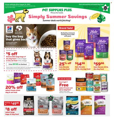 Pet Supplies Plus Weekly Ad Flyer Specials July 28 to August 24, 2022
