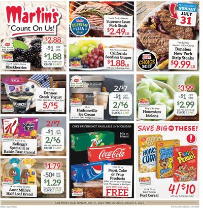 Martin’s (IN, MI) Weekly Ad Flyer July 29 to August 5