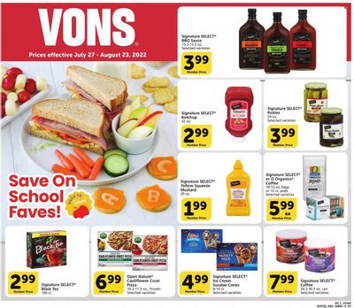 Vons (CA) Weekly Ad Flyer Specials July 27 to August 23, 2022