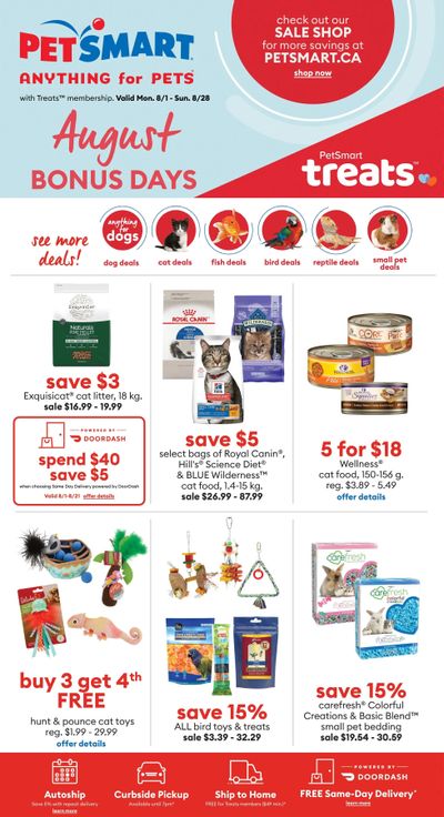 PetSmart August Bonus Days Flyer August 1 to 28