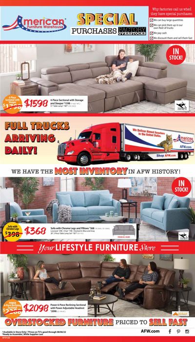 American Furniture Warehouse (AZ, CO, TX) Weekly Ad Flyer July 31 to August 7