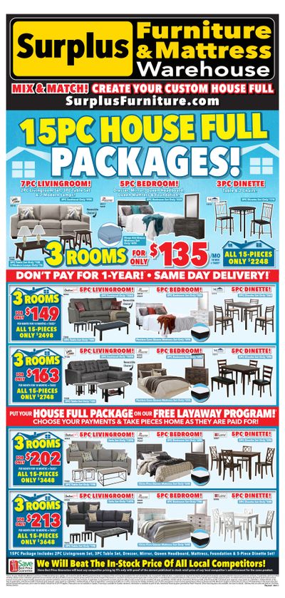 Surplus Furniture & Mattress Warehouse (Thunder Bay) Flyer August 1 to 14