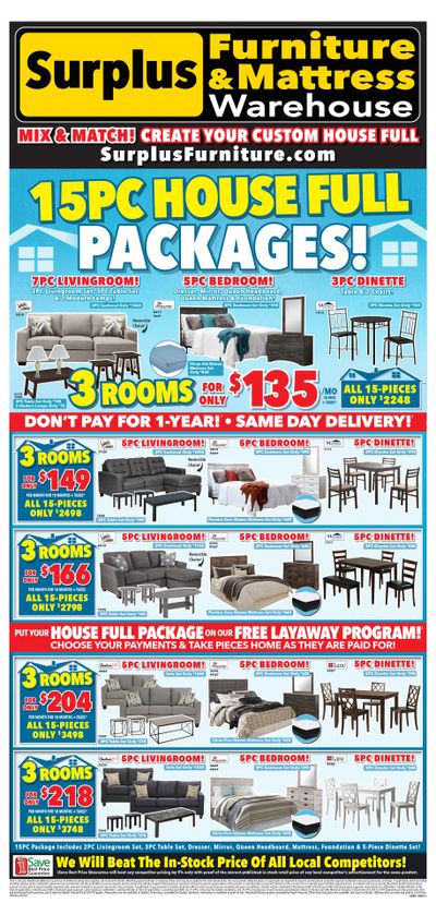 Surplus Furniture & Mattress Warehouse (Edmonton) Flyer August 1 to 14
