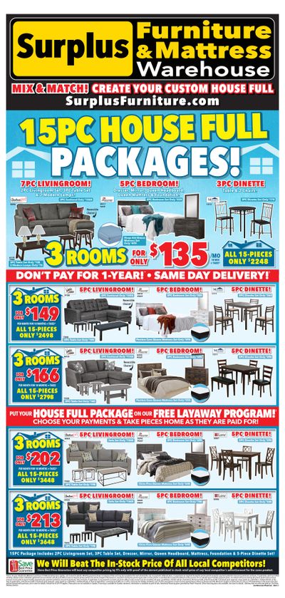Surplus Furniture & Mattress Warehouse (Dartmouth) Flyer August 1 to 14