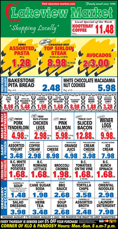Lakeview Market Flyer August 1 to 7