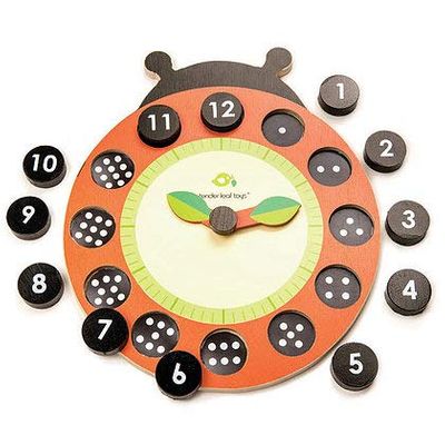 Tender Leaf Toys - Creative Ladybug Early Learning Clock, 12 Magnetic Wooden Number Discs, 3D Teaching Clock on Sale for $ 24.99 at Amazon Canada