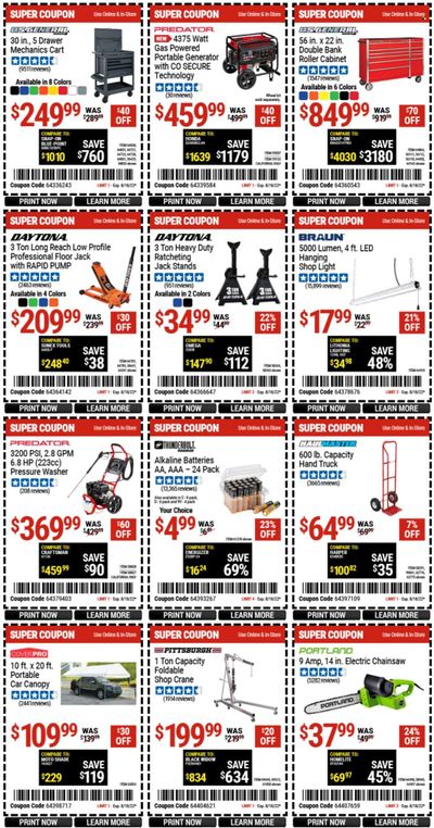 Harbor Freight Weekly Ad Flyer Specials August 1 to August 18, 2022