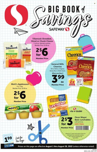 Safeway (CA, HI, OR, WA) Weekly Ad Flyer Specials August 1 to August 28, 2022