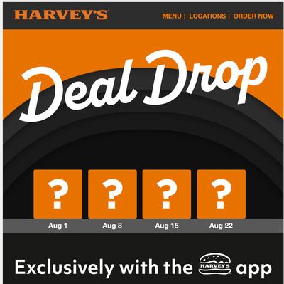 Harvey’s Canada August Weekly Deals: Week 1 – Get Your First Burger for $3, with Coupon Code