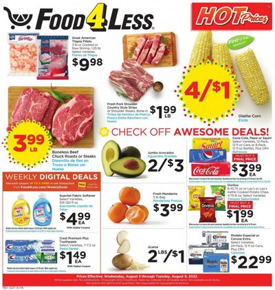 Food 4 Less (CA) Weekly Ad Flyer Specials August 3 to August 9, 2022