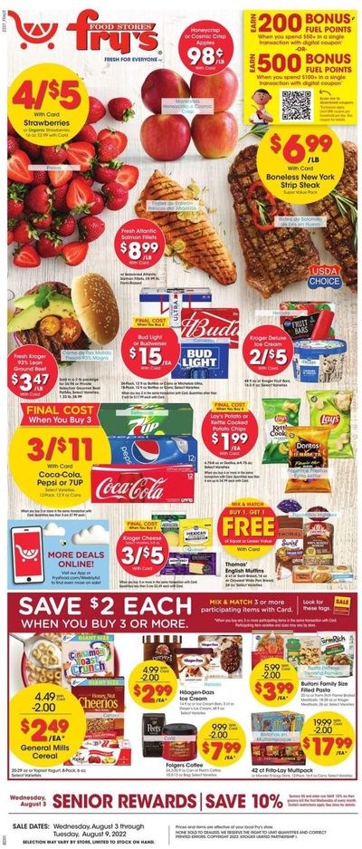 Fry’s (AZ) Weekly Ad Flyer August 2 to August 9