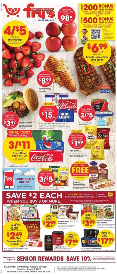Fry’s (AZ) Weekly Ad Flyer August 2 to August 9