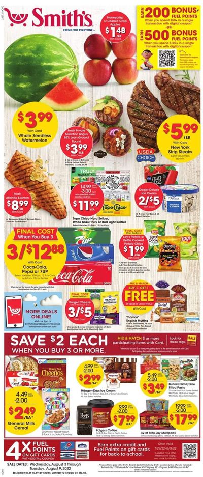 Smith's (AZ, ID, MT, NM, NV, UT, WY) Weekly Ad Flyer August 2 to August 9