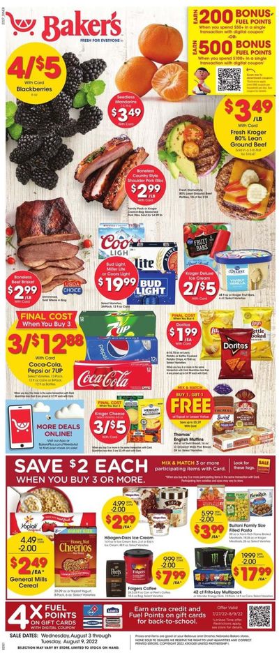 Baker's (NE) Weekly Ad Flyer August 2 to August 9