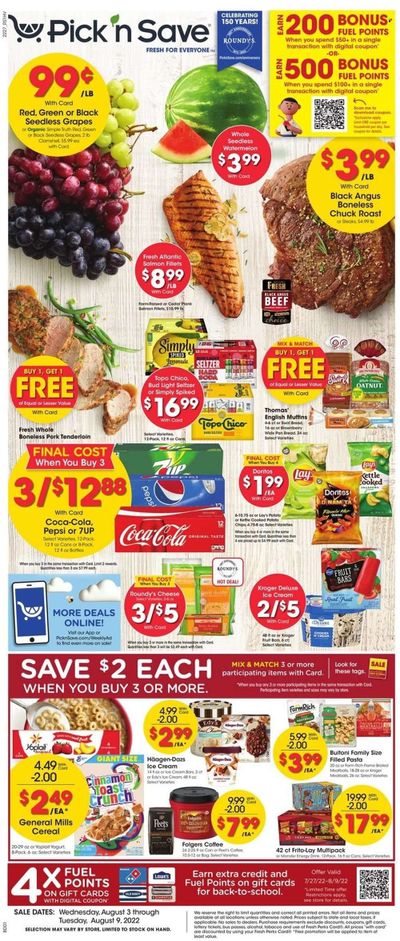 Pick ‘n Save (WI) Weekly Ad Flyer Specials August 3 to August 9, 2022