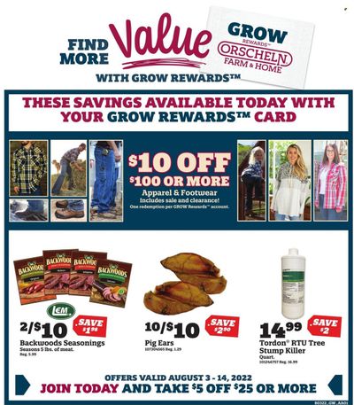 Orscheln Farm and Home (IA, IN, KS, MO, NE, OK) Weekly Ad Flyer Specials August 3 to August 14, 2022