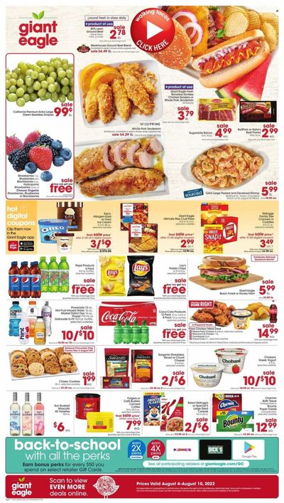 Giant Eagle (OH, PA) Weekly Ad Flyer Specials August 4 to August 10, 2022