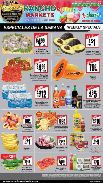 Rancho Markets (UT) Weekly Ad Flyer August 2 to August 9